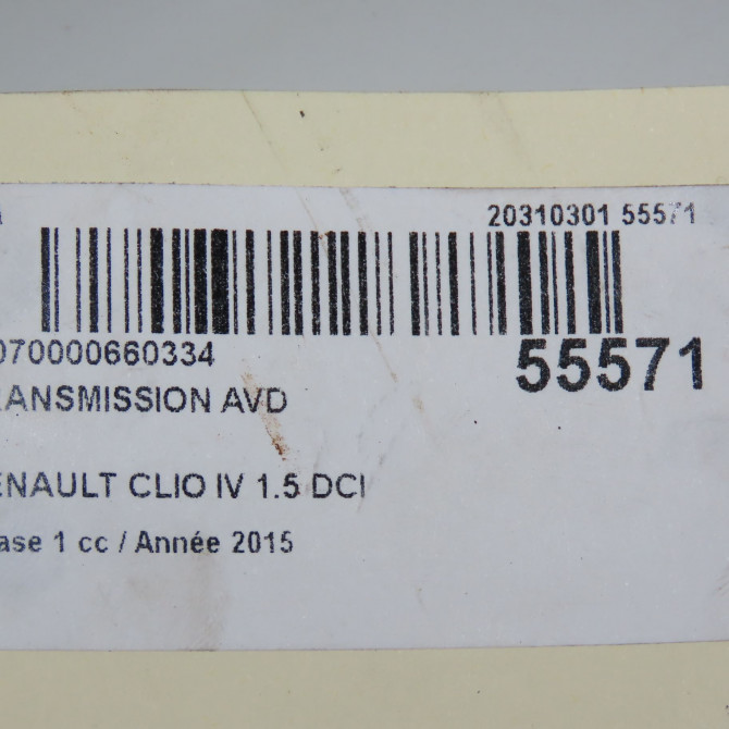 Transmission avant droite occasion RENAULT CLIO IV Phase 1 07-2012->... 1.5 DCI 90ch 391008239R 5