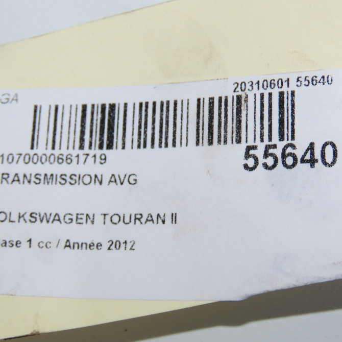 Transmission avant gauche occasion VOLKSWAGEN TOURAN II Phase 1 09-2010->12-2015 2.0 TDI 140ch 3C0407271AJ 5