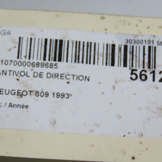 Antivol de direction occasion PEUGEOT 309 6