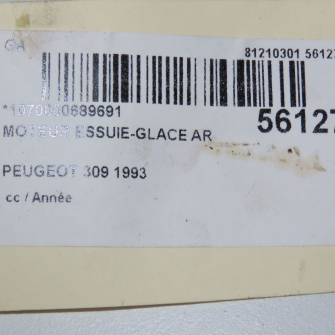 Moteur essuie-glace arrière occasion PEUGEOT 309 5