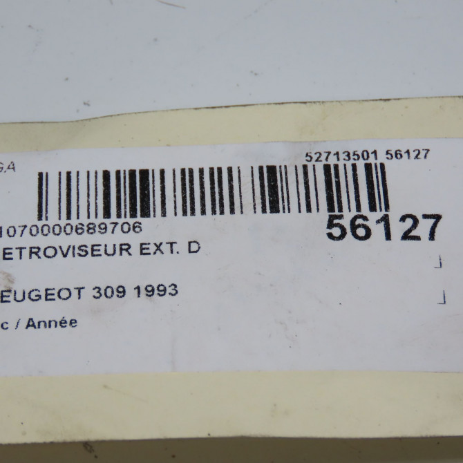 Retroviseur exterieur manuel droit occasion PEUGEOT 309 5