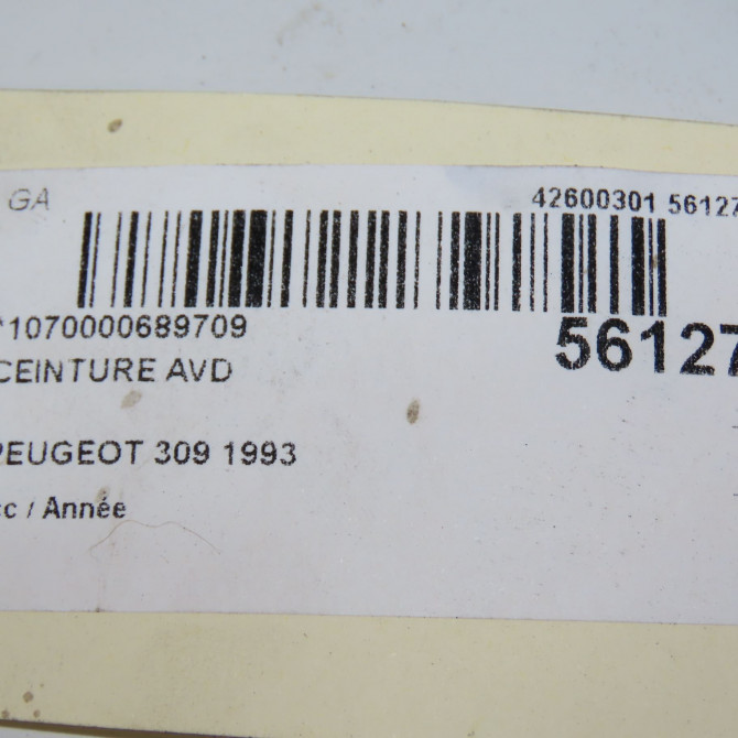 Ceinture avant droite occasion PEUGEOT 309 4