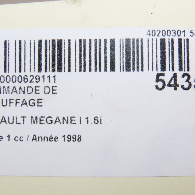 Commande de chauffage occasion RENAULT MEGANE I Phase 1 11-1995->03-1999 1.6i 7701041846 6