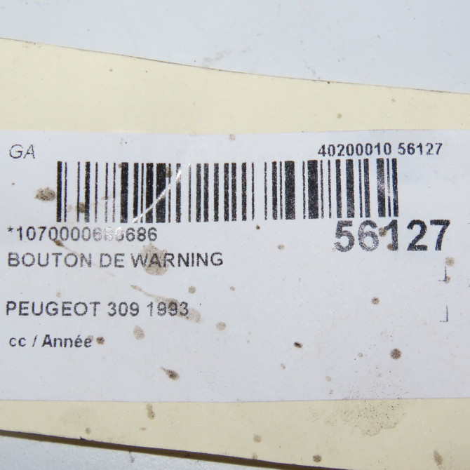 Bouton de warning occasion PEUGEOT 309 5