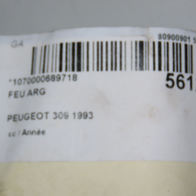 Feu arrière gauche occasion PEUGEOT 309 5