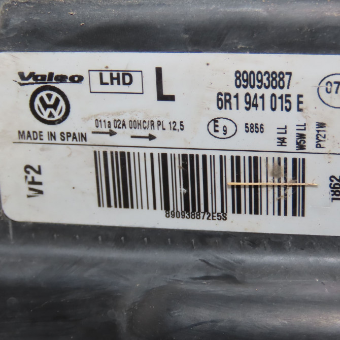 Phare gauche occasion VOLKSWAGEN POLO V POLO V Phase 1 2009-09-01->2014-05-31 1.6 TDI 75ch 6R1941015E 4