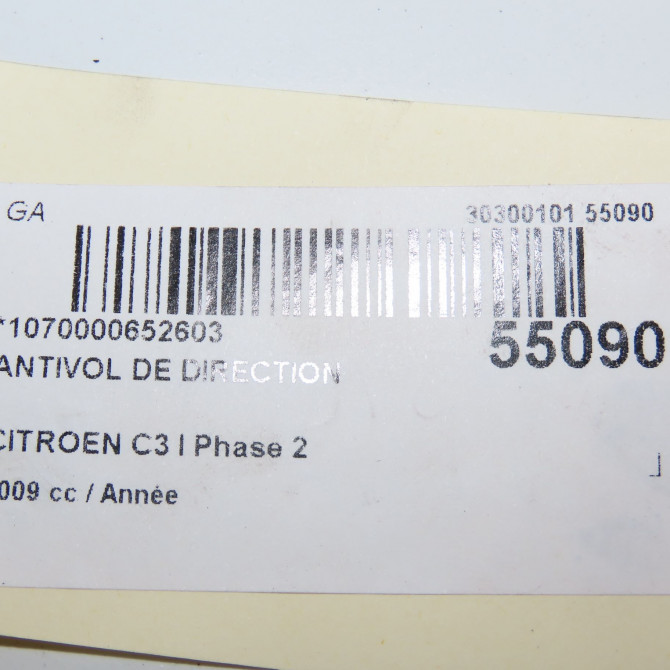 Antivol de direction occasion CITROEN C3 I Phase 2 10-2005->12-2010 4162EA 4