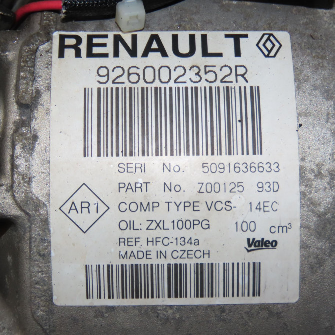 Compresseur air conditionne occasion RENAULT CLIO IV Phase 1 07-2012->... 1.5 DCI 90ch 926000838R 7