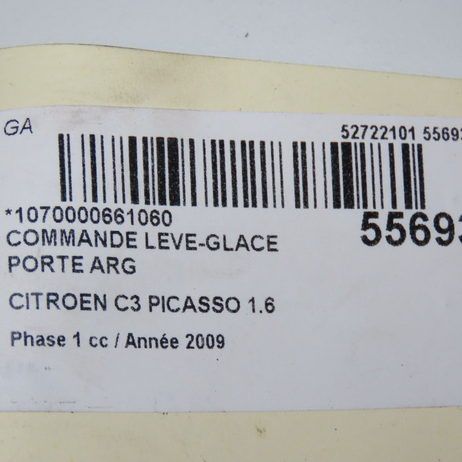 Commande leve-glace porte arrière gauche occasion CITROEN C3 PICASSO Phase 1 02-2009->08-2012 1.6 HDi 16v 110ch 6490Q1 5