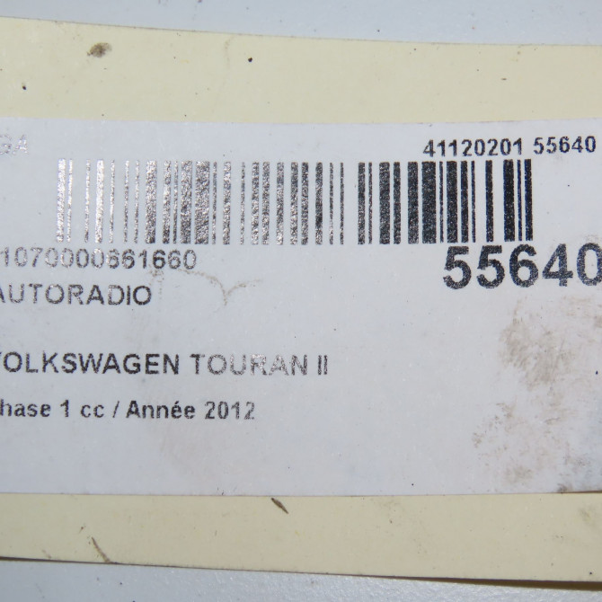 Autoradio occasion VOLKSWAGEN TOURAN II Phase 1 09-2010->12-2015 2.0 TDI 140ch 3C8057195FX 6