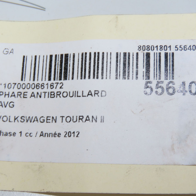 Phare antibrouillard avant gauche occasion VOLKSWAGEN TOURAN II Phase 1 09-2010->12-2015 2.0 TDI 140ch 5K0941699F 6