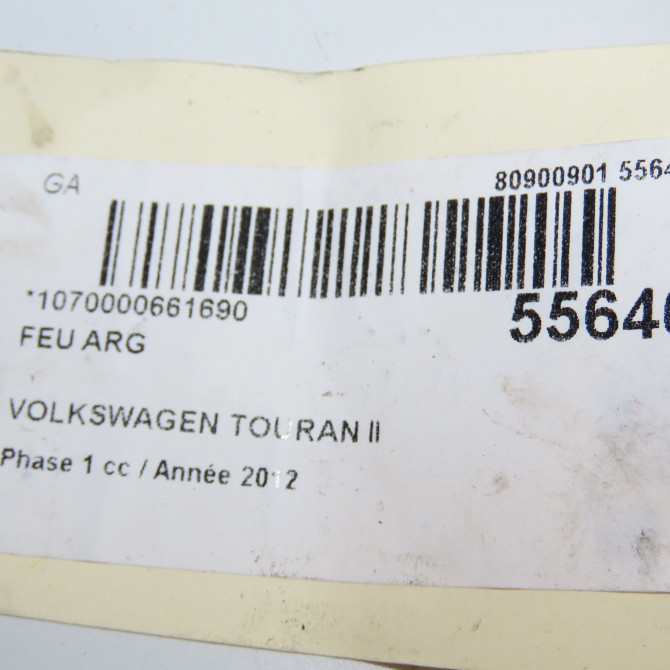 Feu arrière gauche occasion VOLKSWAGEN TOURAN II Phase 1 09-2010->12-2015 2.0 TDI 140ch 1T0945095R 5