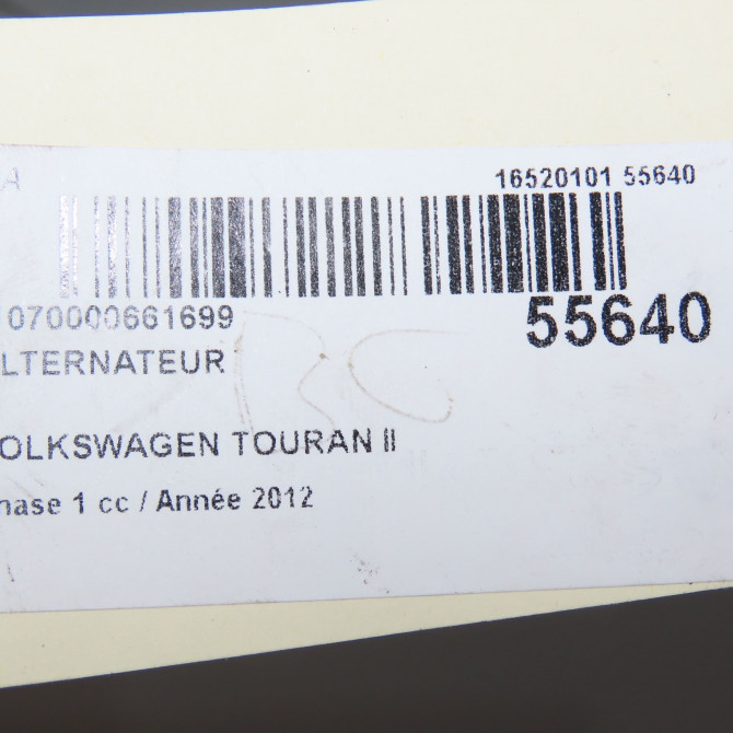 Alternateur occasion VOLKSWAGEN TOURAN II Phase 1 09-2010->12-2015 2.0 TDI 140ch 3L903023 8