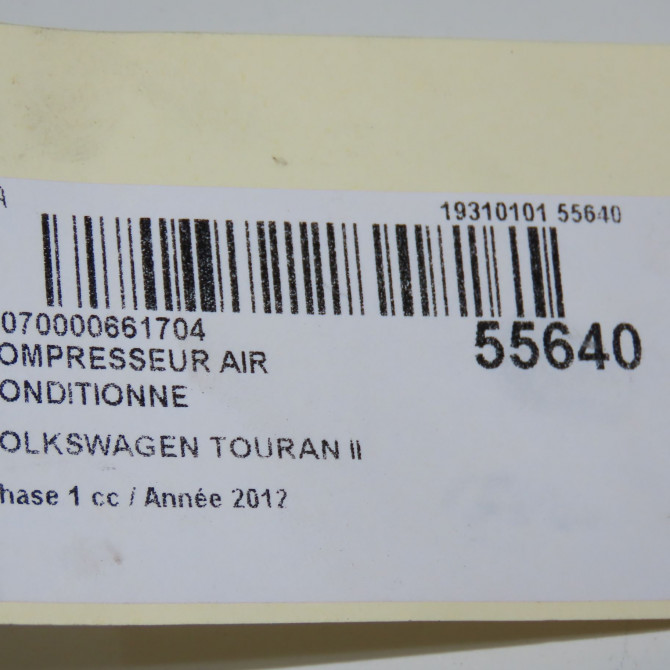 Compresseur air conditionne occasion VOLKSWAGEN TOURAN II Phase 1 09-2010->12-2015 2.0 TDI 140ch 1K0820808F 8