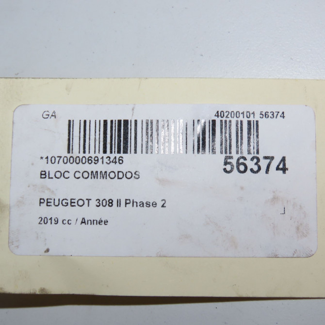 Bloc commodos occasion PEUGEOT 308 II 308 II Phase 2 2017-04-01-> 98180645ZD 8