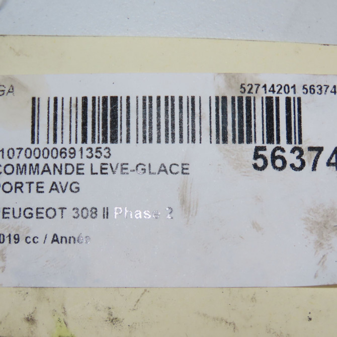 Commande lève-glace porte avant gauche occasion PEUGEOT 308 II 308 II Phase 2 2017-04-01-> 98423402ZD 7
