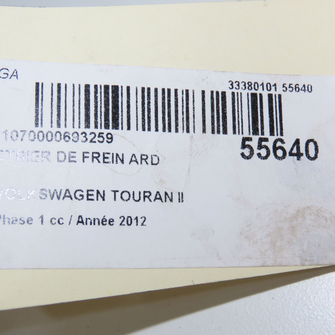 Etrier de frein arrière droit occasion VOLKSWAGEN TOURAN II Phase 1 09-2010->12-2015 2.0 TDI 140ch 5K0615424 6
