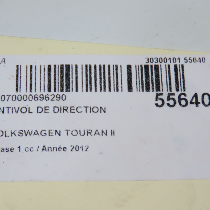Antivol de direction occasion VOLKSWAGEN TOURAN II Phase 1 09-2010->12-2015 2.0 TDI 140ch 6