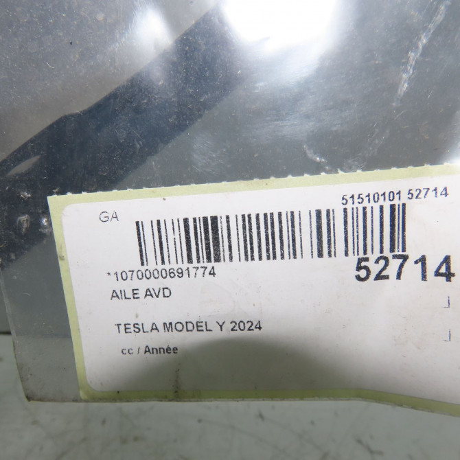 Aile avant droite occasion TESLA 1656102EDA 7