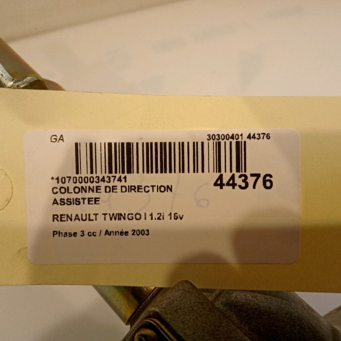 Colonne de direction assistee occasion RENAULT TWINGO I Phase 3 08-2000->06-2007 1.2i 16v 6