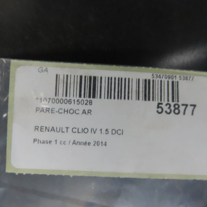 Pare-choc arrière occasion RENAULT CLIO IV Phase 1 07-2012->... 1.5 DCI 75ch 850126718R 8