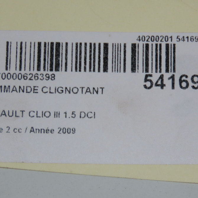 Commande clignotant occasion RENAULT CLIO III Phase 2 03-2009->12-2014 1.5 DCI 85ch 255405605R 6