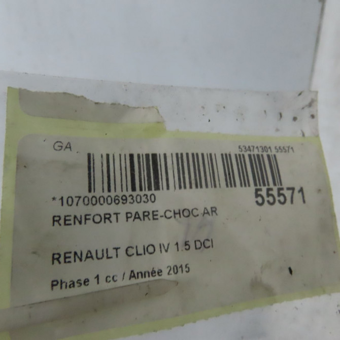 Renfort pare-choc arrière occasion RENAULT CLIO IV Phase 1 07-2012->... 1.5 DCI 90ch 756102553R 3