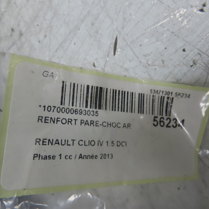 Renfort pare-choc arrière occasion RENAULT CLIO IV Phase 1 07-2012->... 1.5 DCI 90ch 756102553R 3