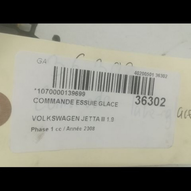 Commande essuie glace occasion VOLKSWAGEN JETTA III Phase 1 09-2005->12-2010 1.9 TDI 105ch 1K0953519J9B9 3