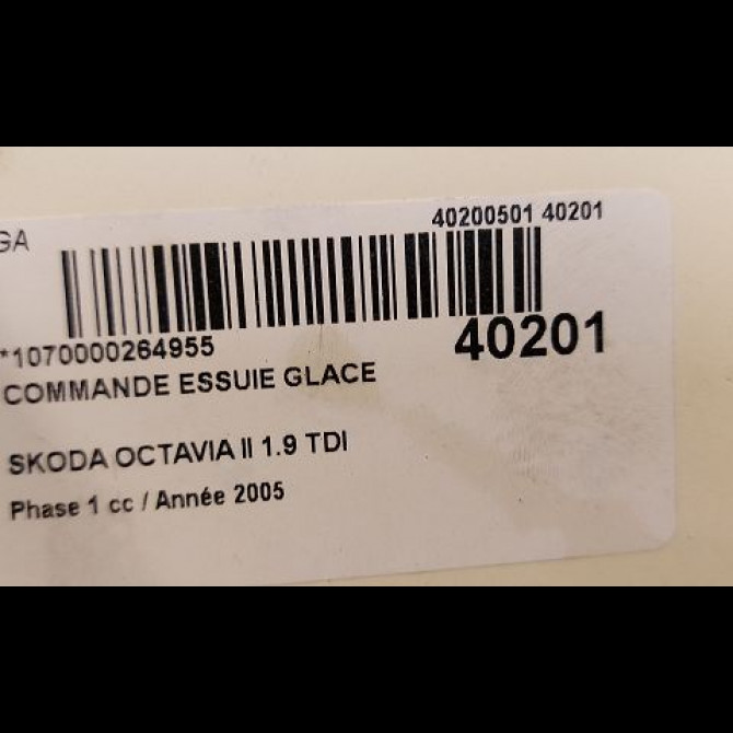 Commande essuie glace occasion SKODA OCTAVIA II Phase 1 06-2004->10-2008 1.9 TDI 105ch 1K0953519J9B9 3