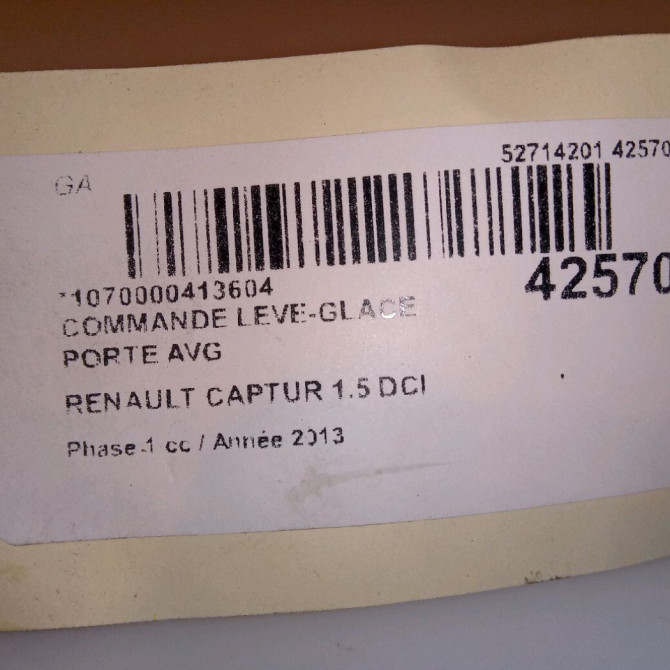 Commande lève-glace porte avant gauche occasion RENAULT CAPTUR Phase 1 02-2013->... 1.5 DCI 90ch 254112588R 5