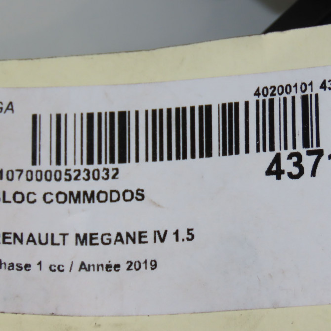 Bloc commodos occasion RENAULT MEGANE IV Phase 1 12-2015->... 1.5 DCi 115ch 255678341R 6