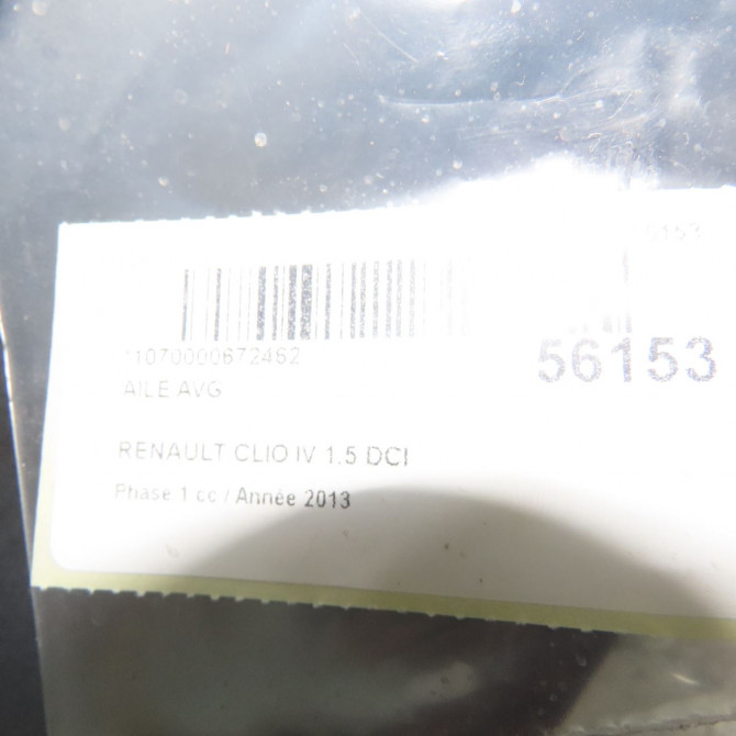 Aile avant gauche occasion RENAULT CLIO IV Phase 1 07-2012->... 1.5 DCI 90ch 631017984R 4