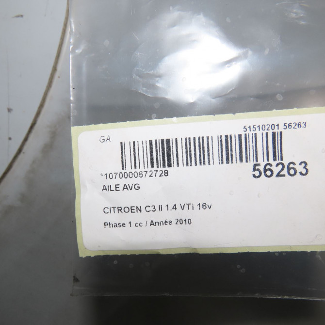 Aile avant gauche occasion CITROEN C3 II Phase 1 11-2009->02-2013 1.4 VTi 16v 95ch 7840X7 5