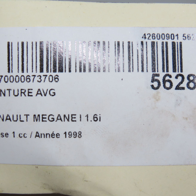 Ceinture avant gauche occasion RENAULT MEGANE I Phase 1 11-1995->03-1999 1.6i 7700422319 5