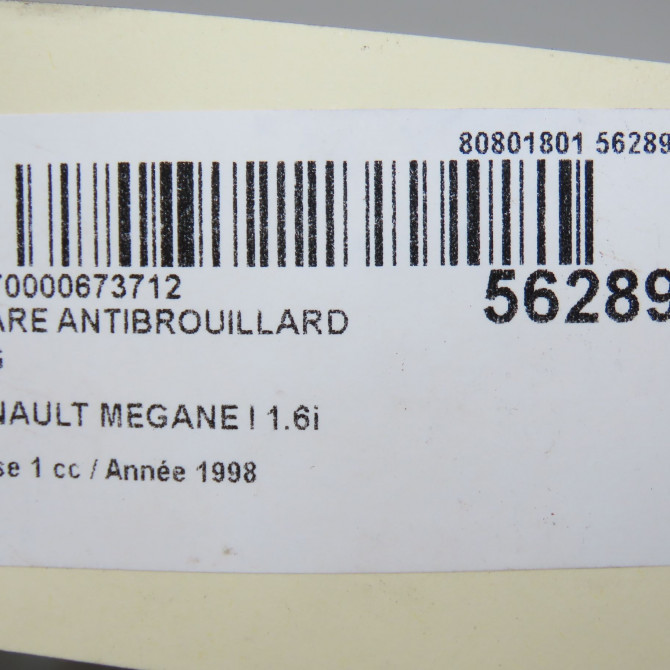 Phare antibrouillard avant gauche occasion RENAULT MEGANE I Phase 1 11-1995->03-1999 1.6i 7701205665 8