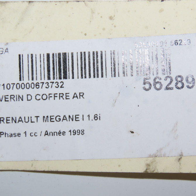 Verin droit coffre arrière occasion RENAULT MEGANE I Phase 1 11-1995->03-1999 1.6i 7700838487 3