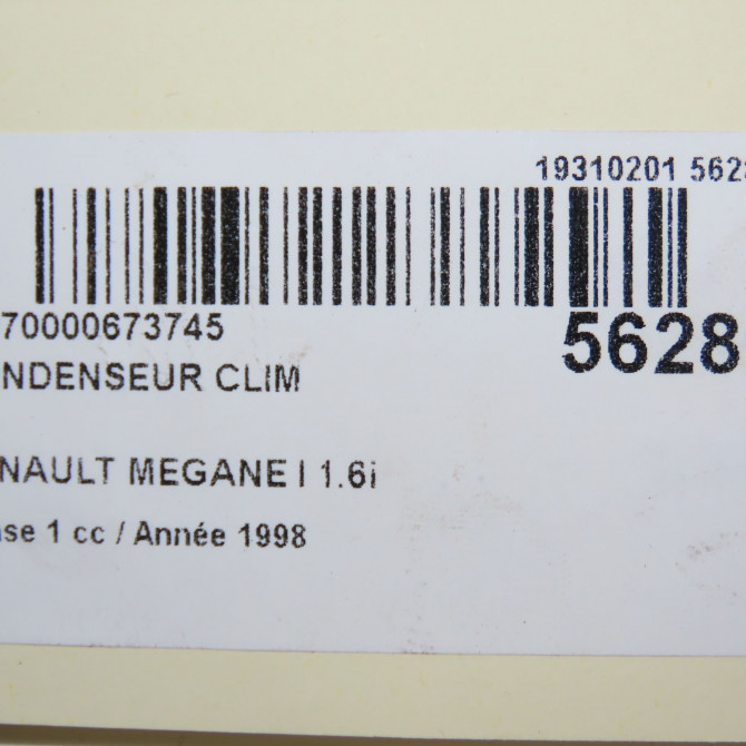 Condenseur clim occasion RENAULT MEGANE I Phase 1 11-1995->03-1999 1.6i 7700432391 5