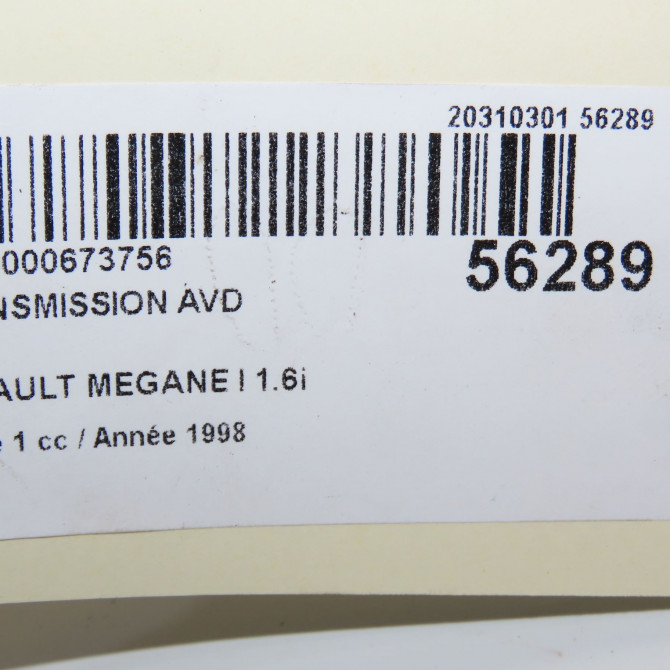 Transmission avant droite occasion RENAULT MEGANE I Phase 1 11-1995->03-1999 1.6i 7701469375 5