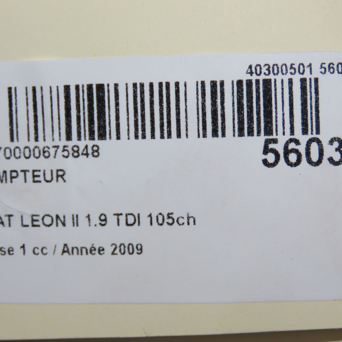 Compteur occasion SEAT LEON II Phase 1 09-2005->05-2009 1.9 TDI 105ch 1P0920810FZ03 6