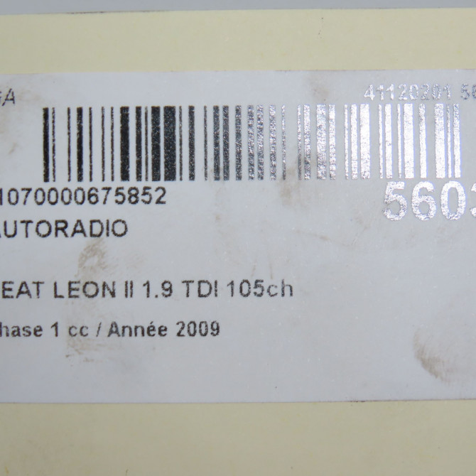 Autoradio occasion SEAT LEON II Phase 1 09-2005->05-2009 1.9 TDI 105ch 1P1035186N87 6