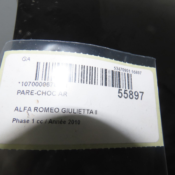 Pare-choc arrière occasion ALFA ROMEO GIULIETTA II Phase 1 03-2010->12-2013 1.6 JTDM 105ch 156093407 7