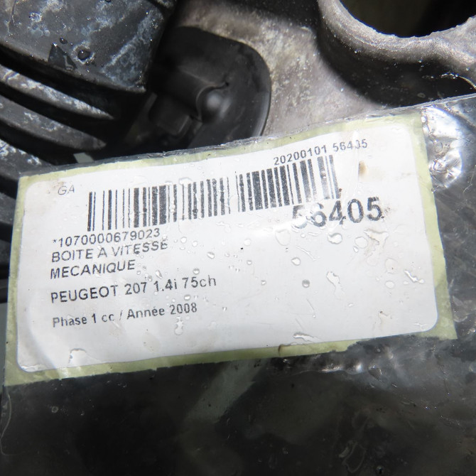 Boîte à vitesse mecanique occasion PEUGEOT 207 Phase 1 04-2006->06-2013 1.4i 75ch 2222ZT 6