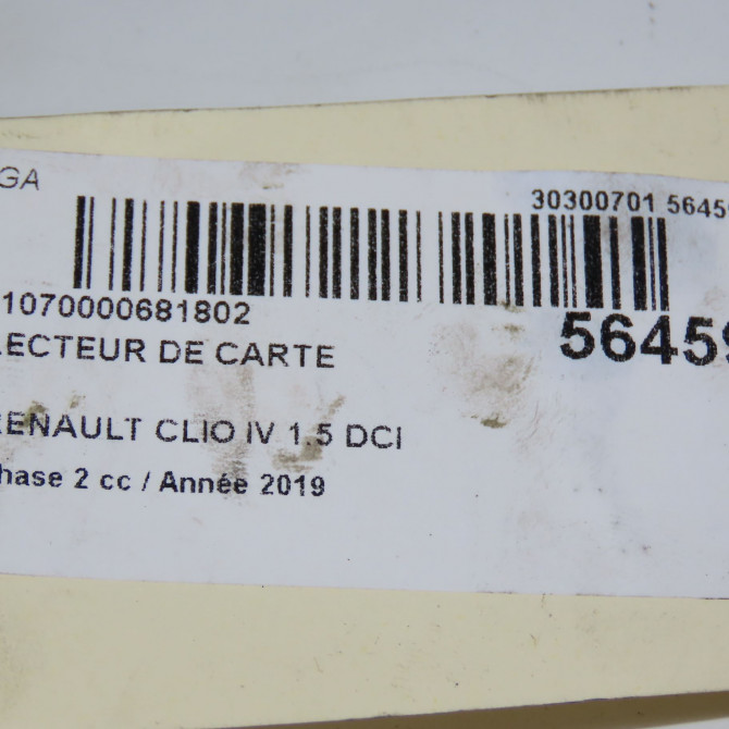 Lecteur de carte occasion RENAULT CLIO IV Phase 2 08-2016->... 1.5 DCI 90ch 285901934R 7