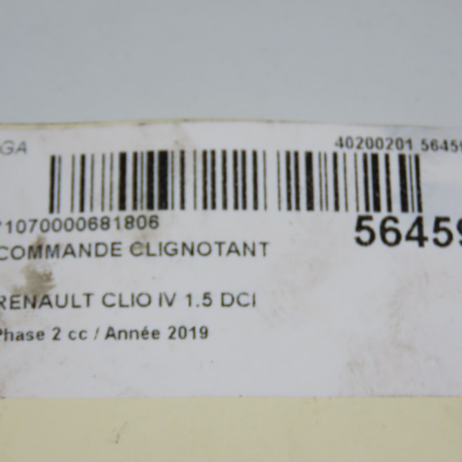 Commande clignotant occasion RENAULT CLIO IV Phase 2 08-2016->... 1.5 DCI 90ch 255405718R 7