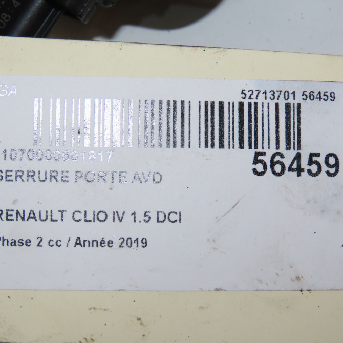 Serrure porte avd occasion RENAULT CLIO IV Phase 2 08-2016->... 1.5 DCI 90ch 805024563R 8