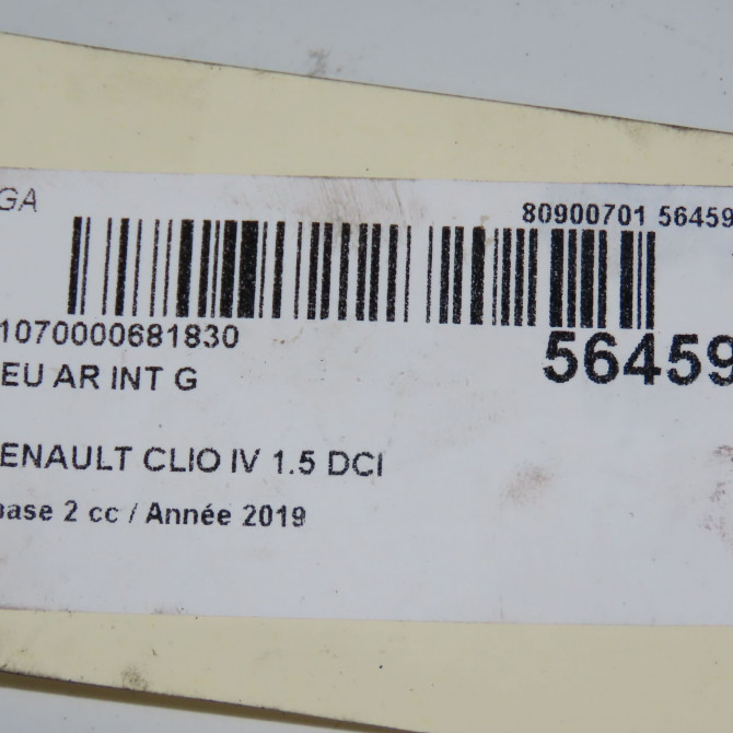 Feu arrière interieur gauche occasion RENAULT CLIO IV Phase 2 08-2016->... 1.5 DCI 90ch 265551311R 5