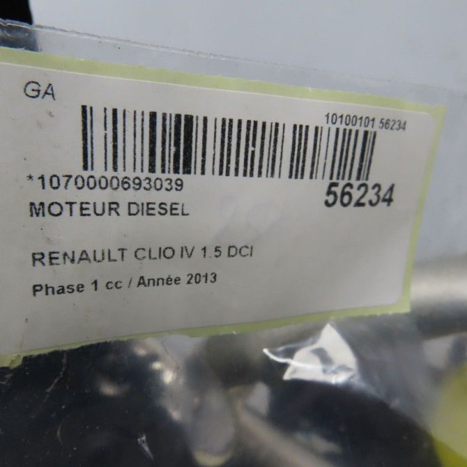 Moteur diesel occasion RENAULT CLIO IV Phase 1 07-2012->... 1.5 DCI 90ch 8201535495 6