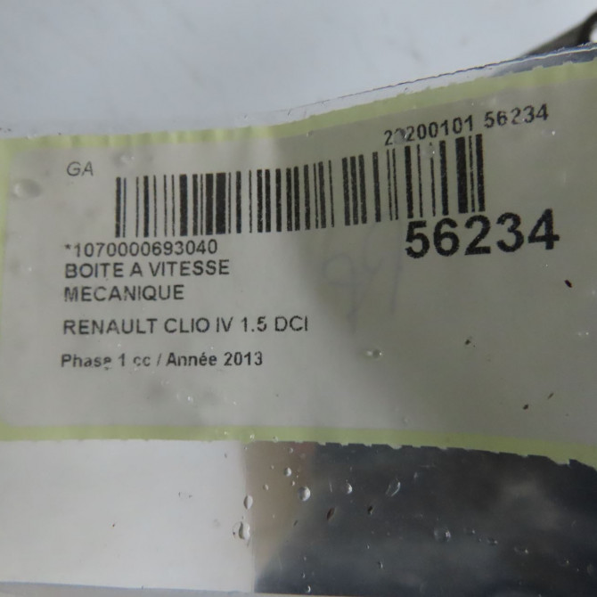Boîte à vitesse mecanique occasion RENAULT CLIO IV Phase 1 07-2012->... 1.5 DCI 90ch 320101898R 7