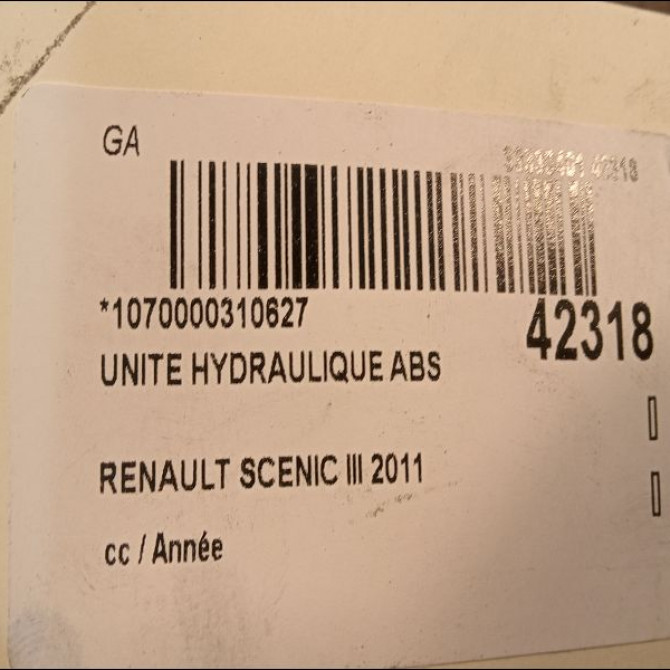Unité hydraulique ABS occasion RENAULT SCENIC III 476607220R 4